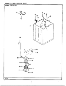 Water Carrying Parts Diagram and Parts List for 6433A  Norge Washer