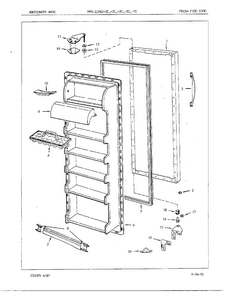 Fresh Food Door Assembly Diagram and Parts List for 21962C  Admiral Refrigerator