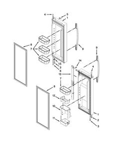 Refrigerator Door Parts Diagram and Parts List for MFF2055YEB00  Maytag Refrigerator