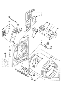 Bulkhead Parts, Optional Parts Diagram and Parts List for 4KMED5700TQ0  Maytag Dryer