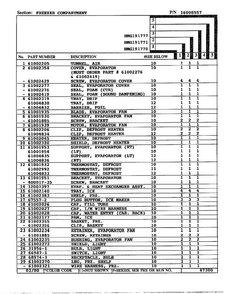 Freezer Compartment Page 2 Diagram and Parts List for HMG191777  Admiral Refrigerator