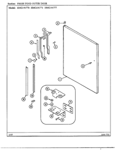 Fresh Food Outer Door Diagram and Parts List for HMG191770  Admiral Refrigerator