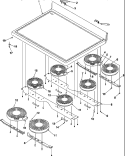 MAIN TOP Diagram and Parts List for ARH6710E P1143604N E Amana Range