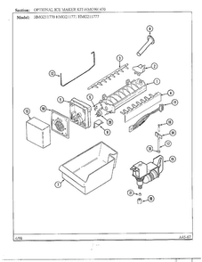 Optional Ice Maker Kit Diagram and Parts List for HMG211777  Admiral Refrigerator