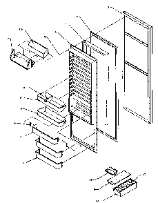 Refrigerator Door Diagram and Parts List for SSD22NBL-P1162413WL  Amana Refrigerator