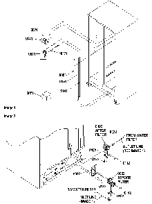 Water Filter Assy. & Water Valves Diagram and Parts List for SBDE21VPSE-P1317202WE  Amana Refrigerator