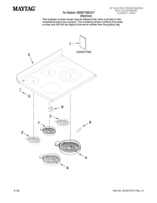Cooktop Parts Diagram and Parts List for MER6775BCS17  Maytag Range