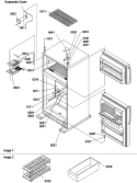 Door Hinges and Freezer Shelf Diagram and Parts List for TC18VW P1315704W W Amana Refrigerator