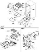 Cabinet / Drain Block and Control Assy Diagram and Parts List for TC18VW P1315704W W Amana Refrigerator