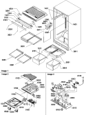 Interior Cabinet and Drain Assembly Diagram and Parts List for TS22VW P1306502W W Amana Refrigerator