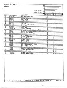 Ice Maker Diagram and Parts List for 19123-0  Admiral Refrigerator