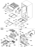 Interior Cabinet and Drain Block Assy Diagram and Parts List for TSI25VE P1308102W E Amana Refrigerator