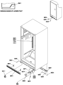 Ladders, Lower Cabinet and Rollers Diagram and Parts List for TSI25VE P1308102W E Amana Refrigerator