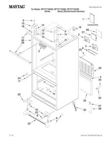 Cabinet Parts Diagram and Parts List for MFT2771WEM0  Maytag Refrigerator