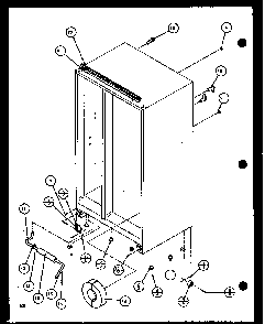 Drain And Rollers Diagram and Parts List for SBD20K-P1102508W  Amana Refrigerator