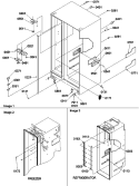CABINET, LIGHT SWITCHES & BOTTOM HINGE Diagram and Parts List for SBDE21VPSE P1317202W E Amana Refrigerator