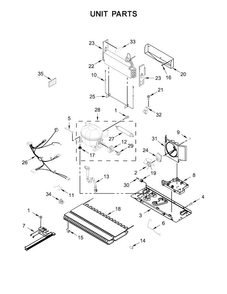 Unit Parts Diagram and Parts List for MBF2258FEZ01  Maytag Refrigerator