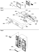 Facade Dispenser Cover, Elec Brkt Assy Diagram and Parts List for SCD23VBL P1315305W L Amana Refrigerator