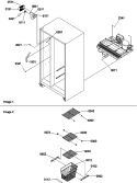 Freezer Shelves and Lights Diagram and Parts List for SCD23VBL P1315305W L Amana Refrigerator