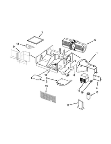 Air Flow Parts Diagram and Parts List for YAMV1160VAW6  Amana Microwave