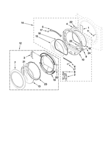 Door Parts Diagram and Parts List for MGDE300VW3  Maytag Dryer