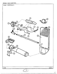Gas Carrying Diagram and Parts List for 8740A  Norge Dryer