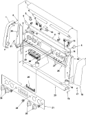 Backguard Diagram and Parts List for ARH6710WW P1143430NWW Amana Range