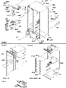 Cabinet Parts & Toe Grille Diagram and Parts List for SX322S2L-P1313801WL  Amana Refrigerator
