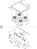 MAIN TOP & CONTROL PANEL Diagram and Parts List for ZRTSC8650E P1130654NE Amana Range