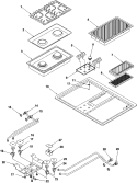 Main Top Diagram and Parts List for AKGD3060E P1131629NE Amana Cooktop