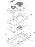 ACR100 (Electric Coil, 6`` / 8``) Diagram and Parts List for ACT100E P1133380NE Amana Cooktop