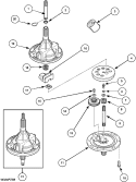 TRANSMISSION ASSEMBLY Diagram and Parts List for LWA40AW2 PLWA40AW2 Amana Washer