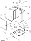 FRONT PANEL, BASE AND CABINET ASSEMBLY Diagram and Parts List for LWA40AW2 PLWA40AW2 Amana Washer