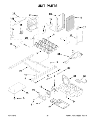 Unit Parts Diagram and Parts List for ASI2175GRW00  Maytag Refrigerator