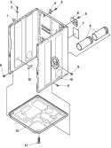 Cabinet and Base Diagram and Parts List for LES10AW PLES10AW Amana Dryer