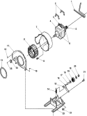Motor and Fan Assemblies Diagram and Parts List for LES10AW PLES10AW Amana Dryer