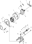 Motor and Fan Assemblies Diagram and Parts List for LGS10AW PLGS10AW Amana Dryer