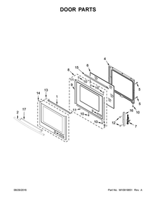 Door Parts Diagram and Parts List for JES1450CDS1  Jenn-Air Range