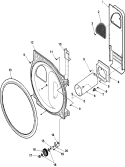 R BULKHEAD, SEAL, ROLLERS, AND AIR DUCT Diagram and Parts List for LGA80AL PLGA80AL Amana Dryer