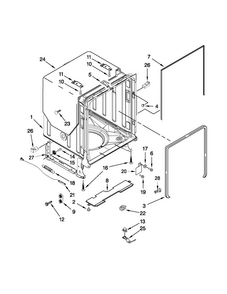 Tub And Frame Parts Diagram and Parts List for JDB8200AWP1  Jenn-Air Dishwasher