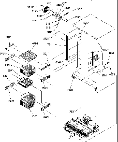 Freezer Shelves And Lights Diagram and Parts List for SRD526TW-P1313401WW  Amana Refrigerator