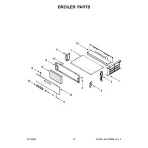 Broiler Parts Diagram and Parts List for VRGW3150RB0  Crosley Range