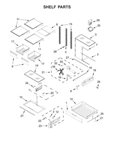 Shelf Parts Diagram and Parts List for MFT2776FEZ00  Maytag Refrigerator