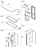 Refrigerator Door, Door Trim and Handles Diagram and Parts List for SRD528VW P1320402W W Amana Refrigerator