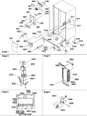 Drain System, Rollers, and Evap Assy Diagram and Parts List for SRD528VW P1320402W W Amana Refrigerator