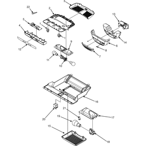 Controls Diagram and Parts List for AFF2534FEB1  Amana Refrigerator