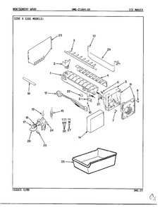 Ice Maker Diagram and Parts List for 21694A  Admiral Refrigerator