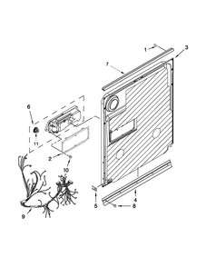 Inner Door Parts Diagram and Parts List for MDB7749SBM2  Maytag Dishwasher