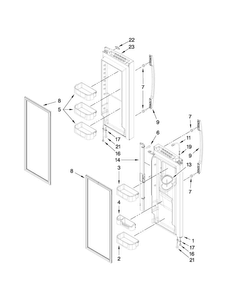 Refrigerator Door Parts Diagram and Parts List for MFX2571XEW0  Maytag Refrigerator