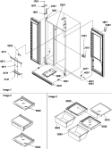 Lights, Hinges, and Shelving Assy Diagram and Parts List for SX522VW P1320501W W Amana Refrigerator